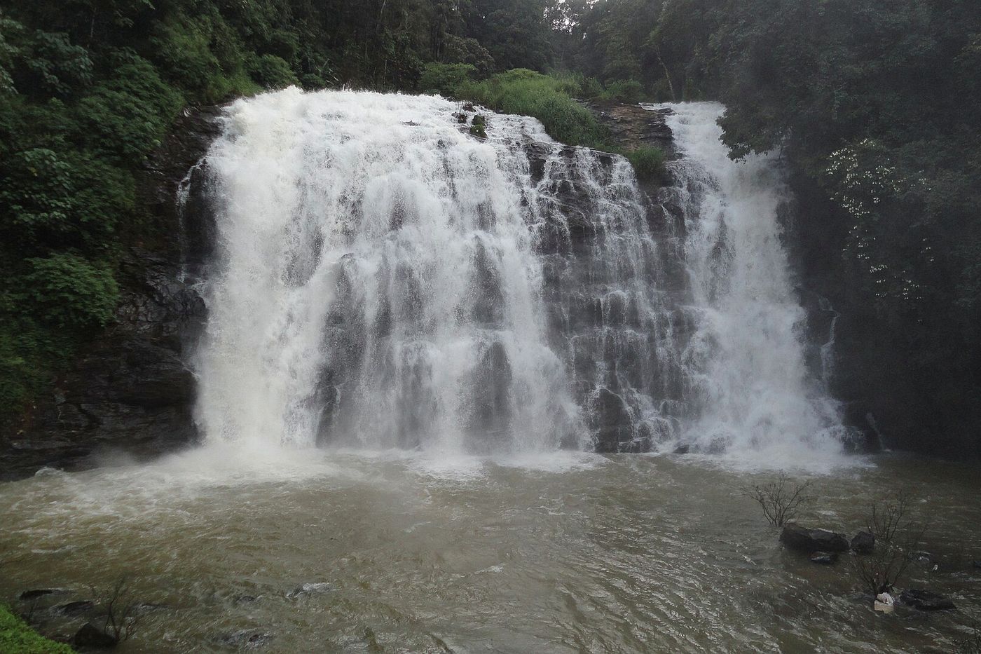 Abbey Falls in full flow among the coffee estates near Madikeri