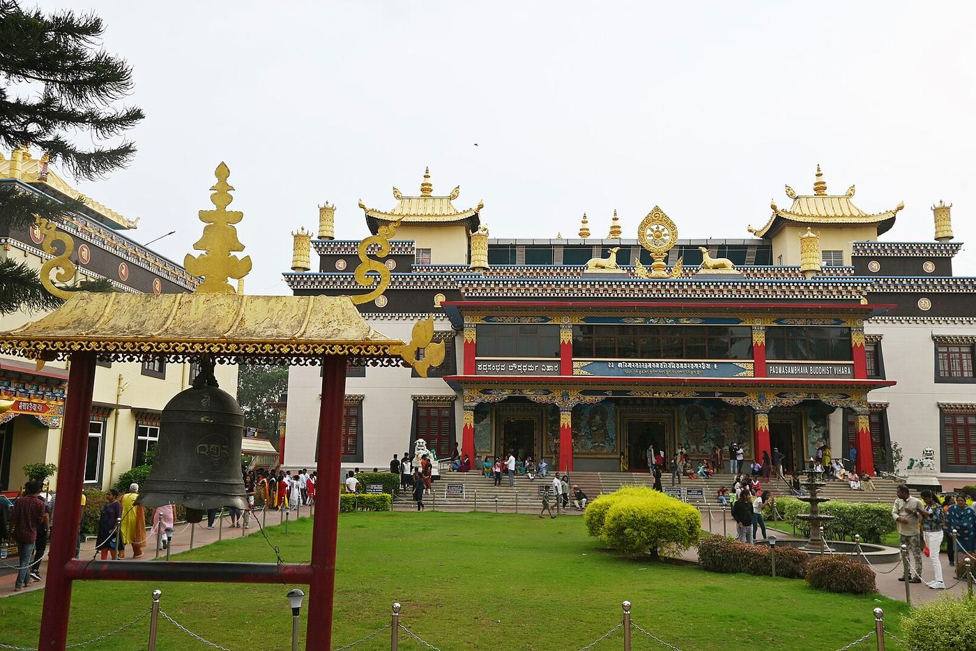 The golden-roofed Namdroling Monastery at Bylakuppe